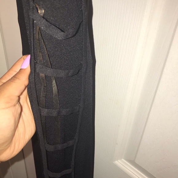 Strappy High Neck Midi Dress w/ Side Cut Outs - Picture 3 of 4